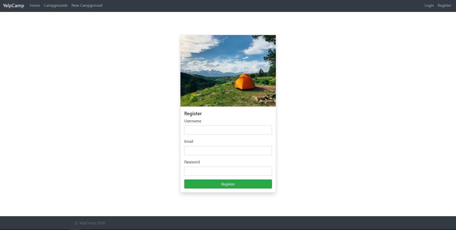 Register User Page